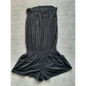 Feathers One Piece Stretch short Dress Womens S Small pockets Black